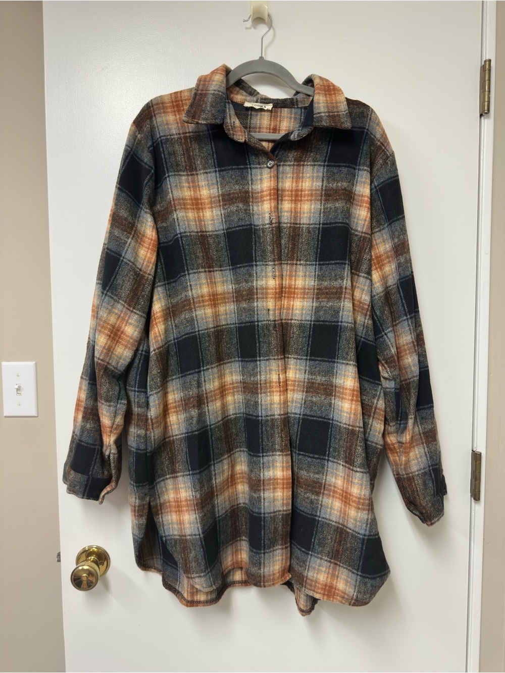 ADORA Plaid Utility Jacket in Black, Brown and Cream
